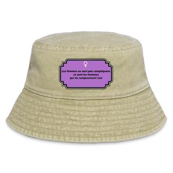 Message féminisme et liberté féminine - Bob vintage - beige vintage - Devant