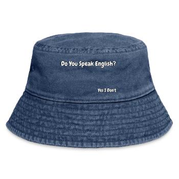 Funny English Language Joke Design - Vintage Bucket Hat - vintage denim - Front