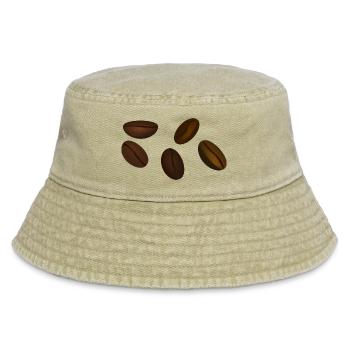 coffee cup beans coffee mug pot coffee beans102 - Vintage Bucket Hat - vintage beige - Front