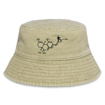 THC Molecule - Vintage Bucket Hat - vintage beige - Front