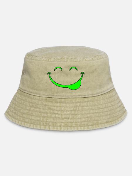 Lustiges Gesicht - Vintage Bucket Hat - Vintage Beige