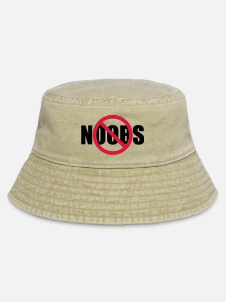 Keine Noobs Verboten Schild - Vintage Bucket Hat - Vintage Beige