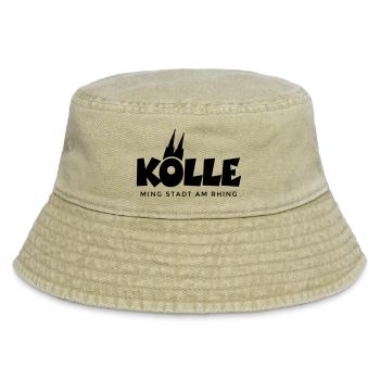 Kölle ming Stadt am Rhing Köln mit Kölner Dom - Vintage Bucket Hat - Vintage Beige - Vorne