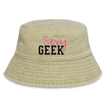 Sexy Geek - Vintage Bucket Hat - vintage beige - Front