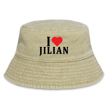T-Shirt Ich liebe Jilian T-Shirt Geschenkidee - Vintage Bucket Hat - Vintage Beige - Vorne