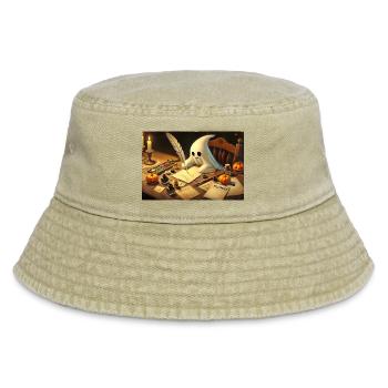 charmanter Geist schreibt Halloween-Einladungen - Vintage Bucket Hat - Vintage Beige - Vorne