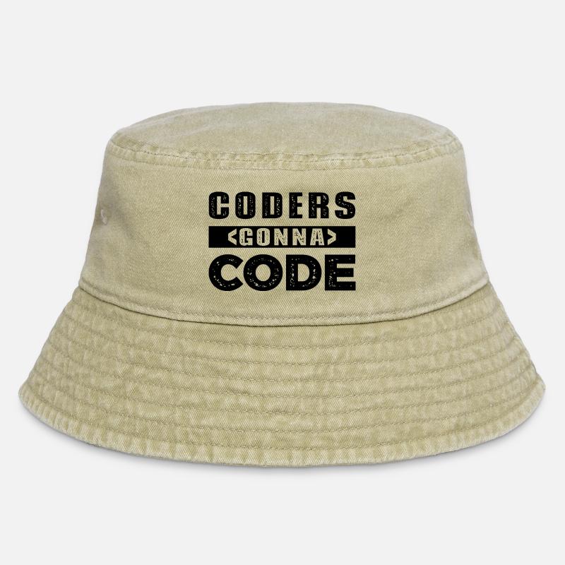 Programmatori che vanno a Codice - Cappello da pescatore vintage - beige antico