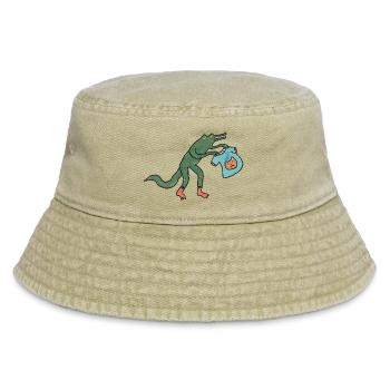 Kroko_mit_shirt - Vintage Bucket Hat - Vintage Beige - Vorne