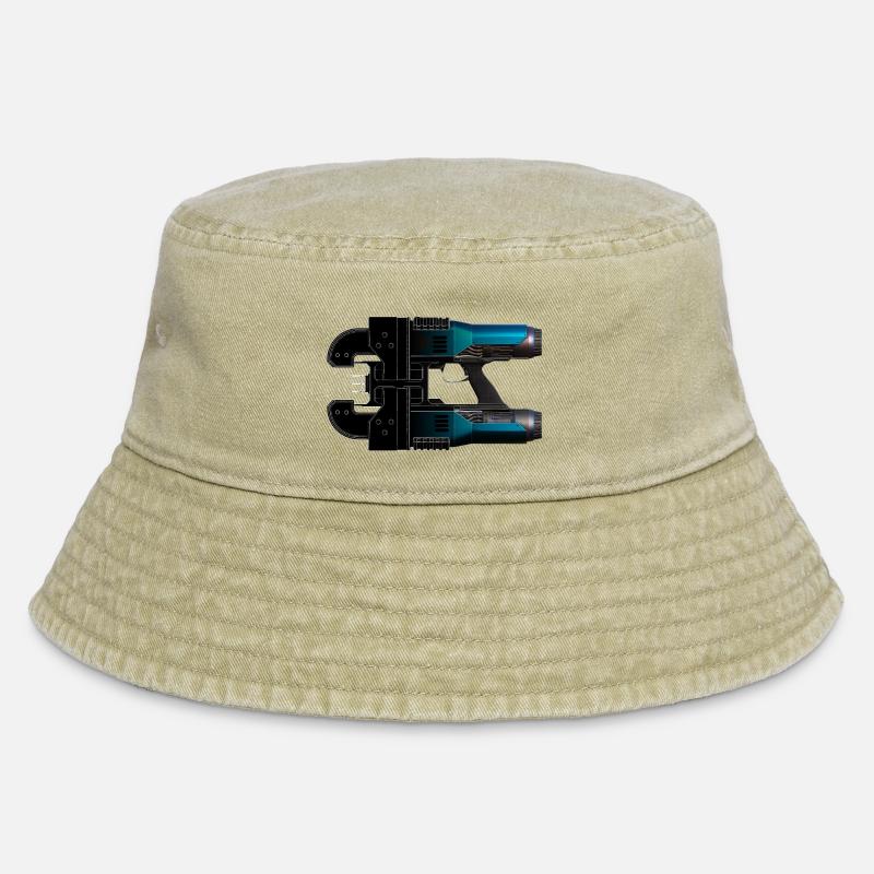 Space Drop Lasercutter - Vintage Bucket Hat - Vintage Beige