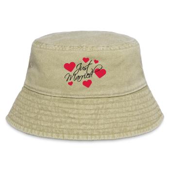 Just Married Logo - Vintage Bucket Hat - vintage beige - Front
