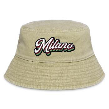 Milano Neon Lettering - Vintage Bucket Hat - vintage beige - Front