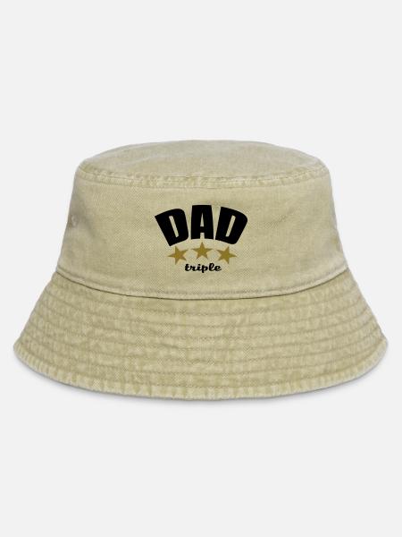 TRIPLE DAD - Vintage Bucket Hat - Vintage Beige