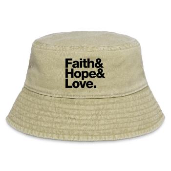 faith love hope - glaube hoffnung liebe - Vintage Bucket Hat - Vintage Beige - Vorne