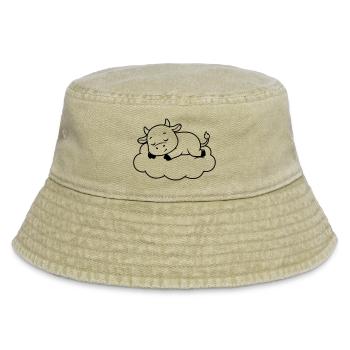 Sleeping Cow Cloud Dream Baby - Vintage Bucket Hat - vintage beige - Front