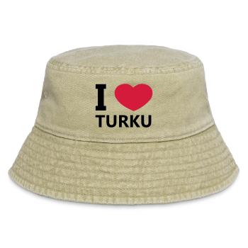 I Love Turku - Vintage Bucket Hat - vintage beige - Front