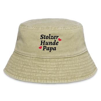 Stolzer Hunde Papa - Vintage Bucket Hat - Vintage Beige - Vorne