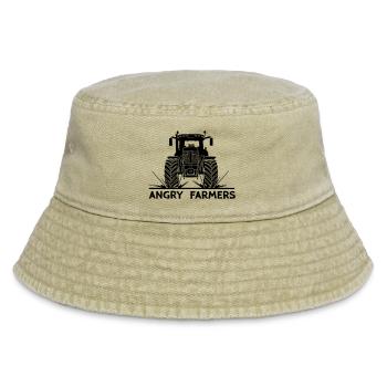 Tractor protest Angry farmers - Vintage Bucket Hat - vintage beige - Front