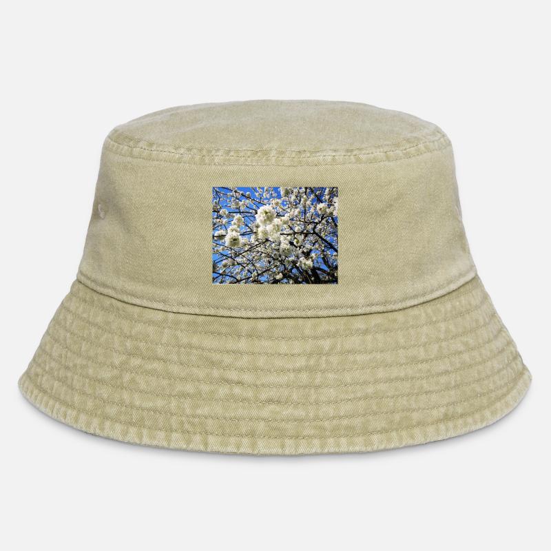 Apple Apple Blossom in Spring Fruit - Vintage Bucket Hat - vintage beige