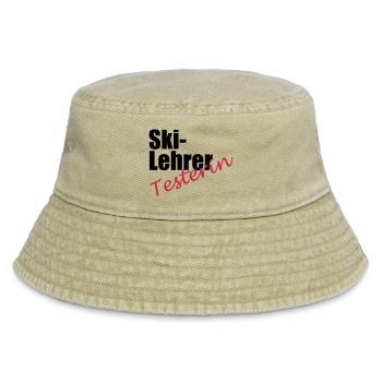 Ski instructor tester - Vintage Bucket Hat - vintage beige - Front