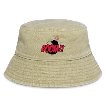 boom - comic sound - Vintage Bucket Hat - Vintage Beige - Vorne
