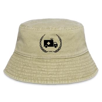 Krankenwagen Ambulance Kranz - Vintage Bucket Hat - Vintage Beige - Vorne