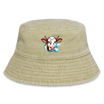 Alpine Cow Charm - Vintage Bucket Hat - Vintage Beige - Vorne