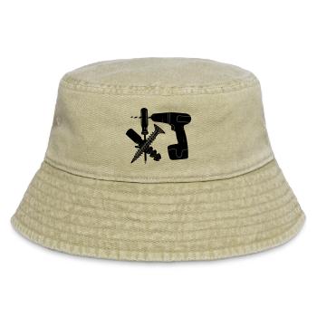 Screw and plug drill - Vintage Bucket Hat - vintage beige - Front