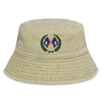 Fahnen USA Wyoming Lorbeerkranz - Vintage Bucket Hat - Vintage Beige - Vorne
