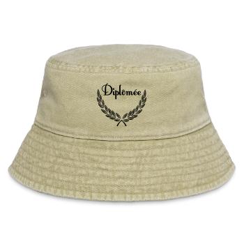 Diplômée – Couronne de Laurier - Bob vintage - beige vintage - Devant