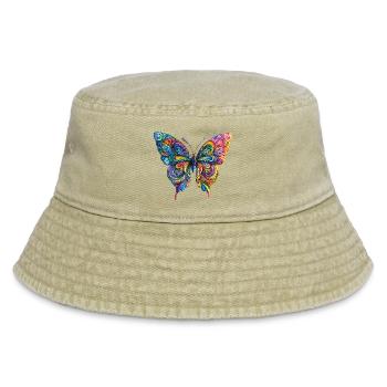 Bunter Farbenschmetterling - Vintage Bucket Hat - Vintage Beige - Vorne