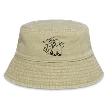 Knuffiger Elefant - Vintage Bucket Hat - Vintage Beige - Vorne