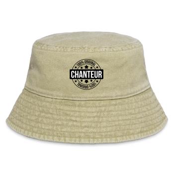 Singer – music, stage, passion, voice, performance - Vintage Bucket Hat - vintage beige - Front