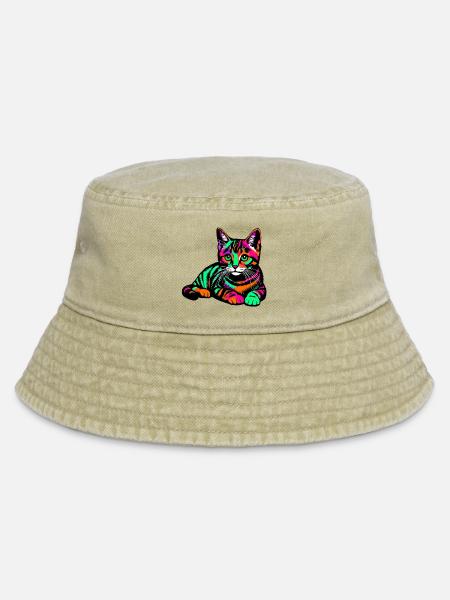 Katze - Vintage Bucket Hat - Vintage Beige