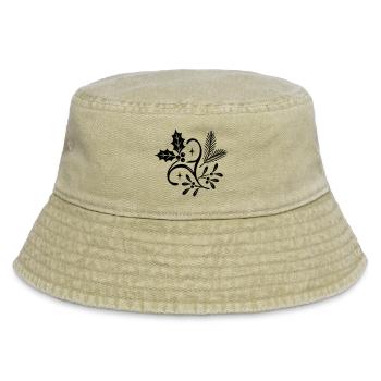 Yule mystique avec gui, sapin et houx - Bob vintage - beige vintage - Devant
