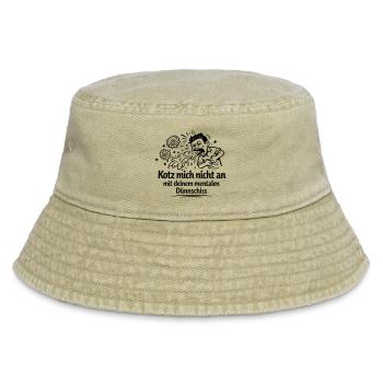 Mental thin shit vomiting - Vintage Bucket Hat - vintage beige - Front