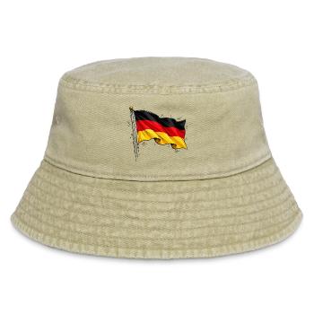 Deutsche Flagge  - Vintage Bucket Hat - Vintage Beige - Vorne