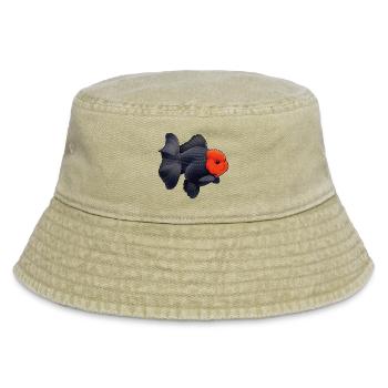 Grade Black Oranda with Red Head HQ Goldfish - Vintage Bucket Hat - Vintage Beige - Vorne