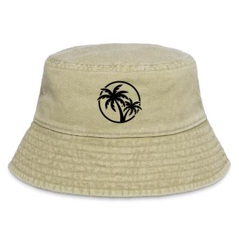 Palm Tree Symbol Beach - Vintage Bucket Hat - vintage beige - Front