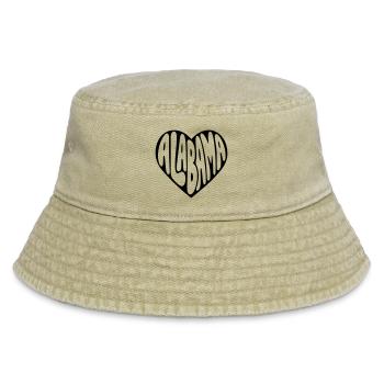 Alabama USA Heart Bubbly Typo - Vintage Bucket Hat - vintage beige - Front