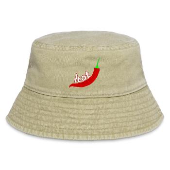 Chilischote Chili Chilli Geschenk Geschenkidee Hot - Vintage Bucket Hat - Vintage Beige - Vorne