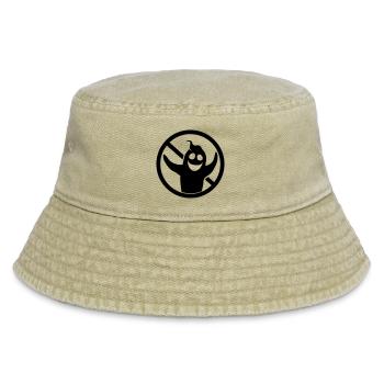 schwarz zeichen symbol verboten schild gespenst ge - Vintage Bucket Hat - Vintage Beige - Vorne