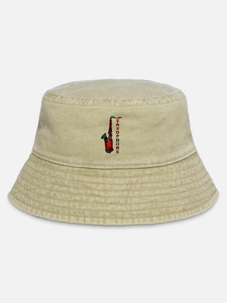 Saxophone Design / Musikinstrument - Vintage Bucket Hat - Vintage Beige
