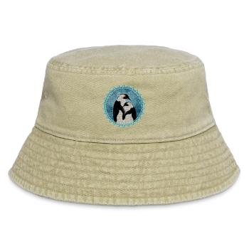 two magical penguins in mosaic style - Vintage Bucket Hat - vintage beige - Front