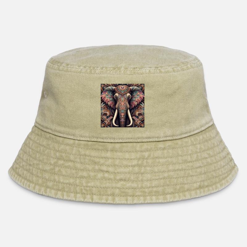 Éléphant décoré - Bob vintage - beige vintage