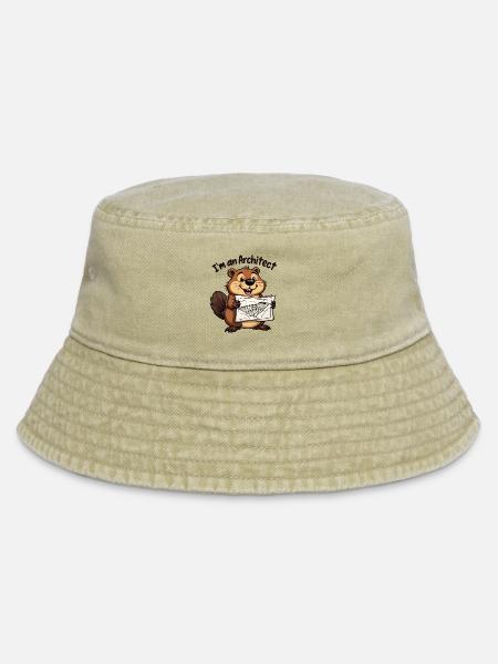 Biber Architekt – Damm Baumeister - Vintage Bucket Hat - Vintage Beige