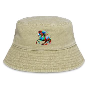 Pferd - Vintage Bucket Hat - Vintage Beige - Vorne