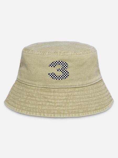 Checkerboard Nummer Drei Design - Vintage Bucket Hat - Vintage Beige