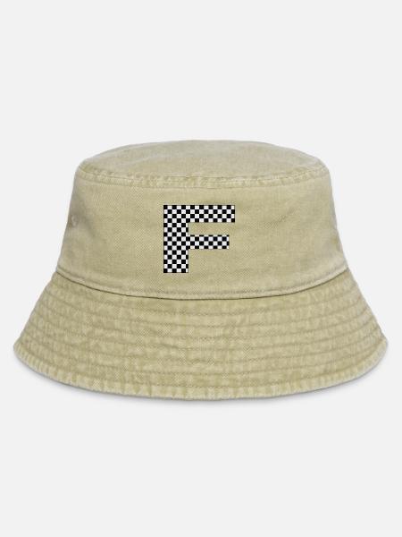 Schachbrettmuster F - Vintage Bucket Hat - Vintage Beige