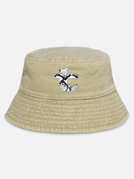 Snake Skin Muster Buchstabe t - Vintage Bucket Hat - Vintage Beige