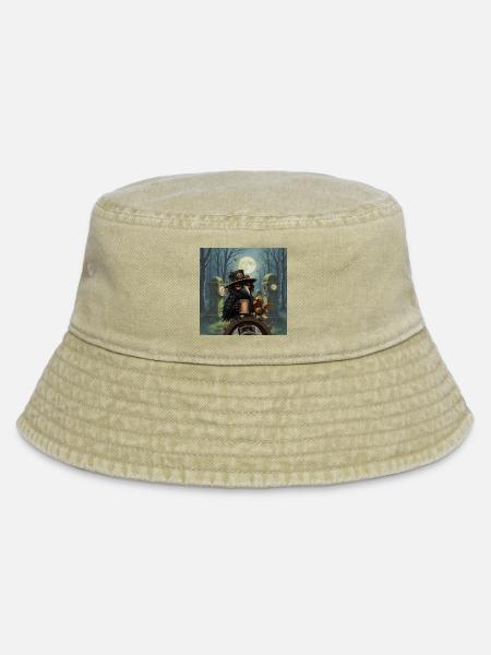 Nacht-Steampunk-Rabe - Vintage Bucket Hat - Vintage Beige